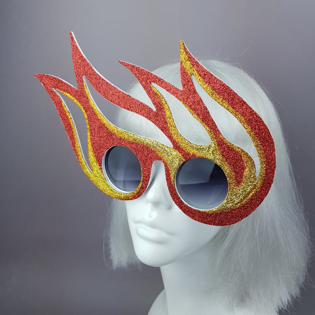 "Ignite" Red, Orange, Gold Flame Sunglasses