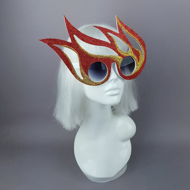 "Ignite" Red, Orange, Gold Flame Sunglasses
