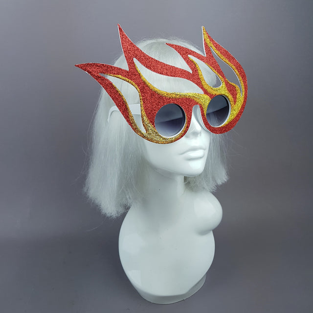 "Ignite" Red, Orange, Gold Flame Sunglasses