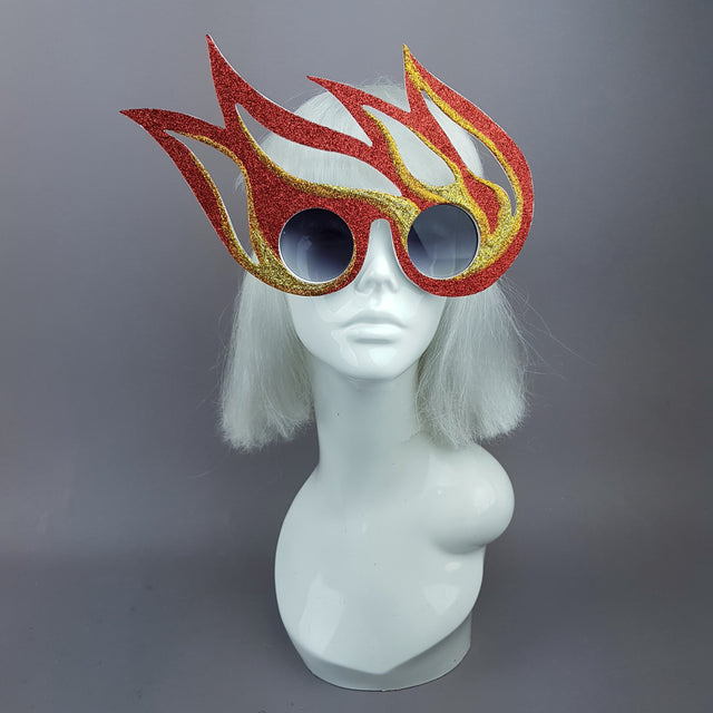 "Ignite" Red, Orange, Gold Flame Sunglasses