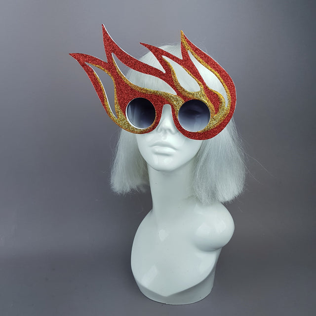 "Ignite" Red, Orange, Gold Flame Sunglasses