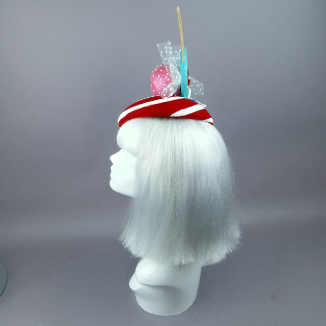 "Caramelo" Candy Sweets Glitter Fascinator Hat