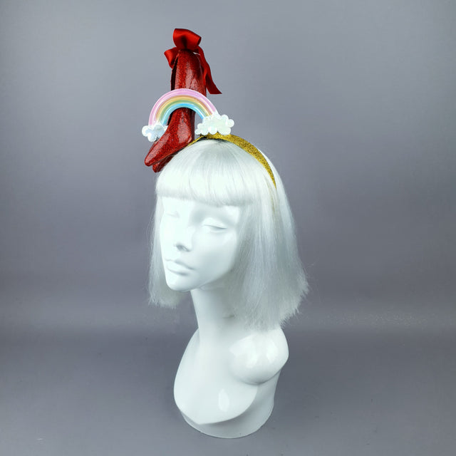 "Over the Rainbow" Wizard of Oz, Ruby Slippers Headpiece