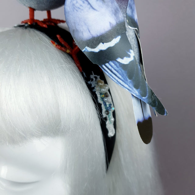 "Wabi-Sabi" Whimsical Pigeons in Love Poop Headband