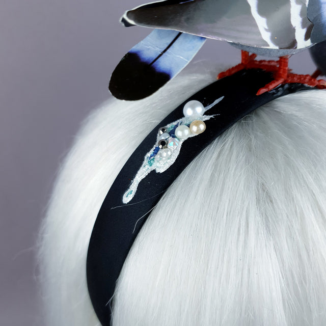 "Wabi-Sabi" Whimsical Pigeons in Love Poop Headband
