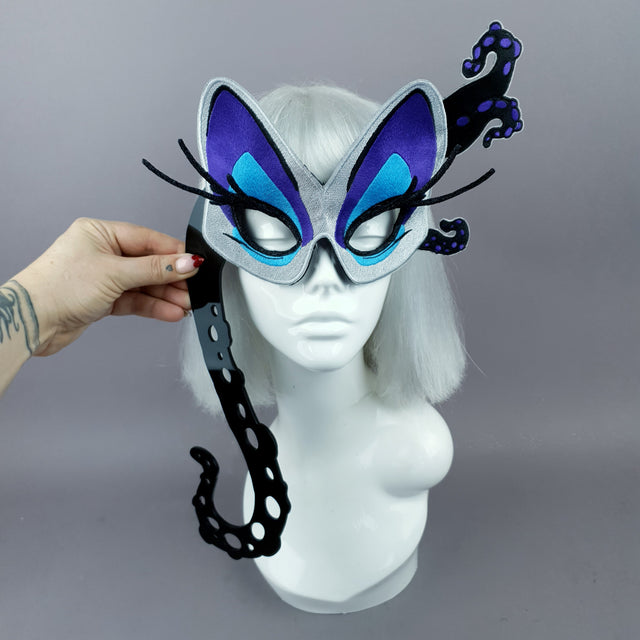"Sea Witch" Embroidered Hand Held Mask