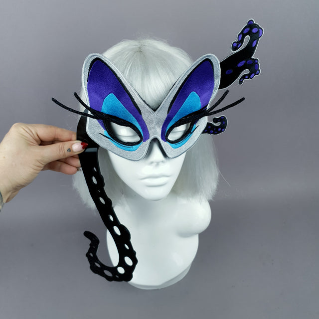 "Sea Witch" Embroidered Hand Held Mask