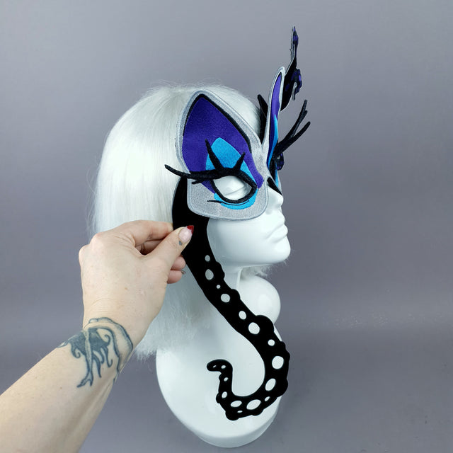 "Sea Witch" Embroidered Hand Held Mask