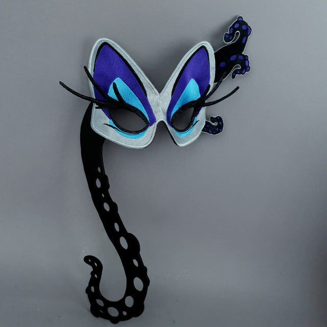 "Sea Witch" Embroidered Hand Held Mask