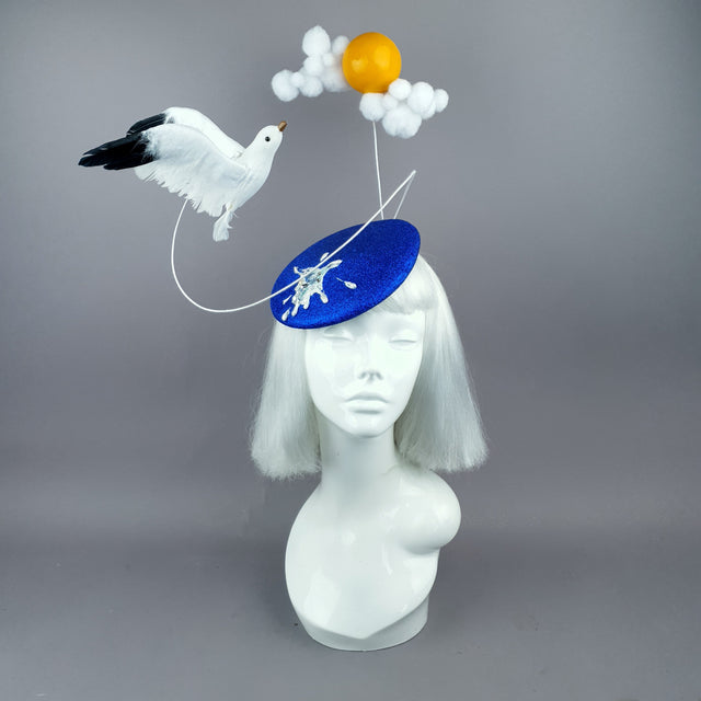 "Lokki" Kitsch Glitter Seagull Poop Fascinator Hat