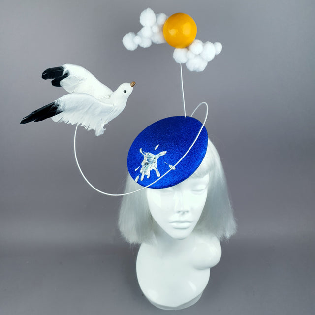 "Lokki" Kitsch Glitter Seagull Poop Fascinator Hat