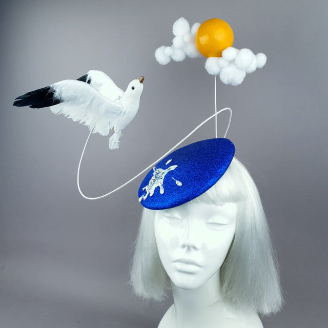 "Lokki" Kitsch Glitter Seagull Poop Fascinator Hat