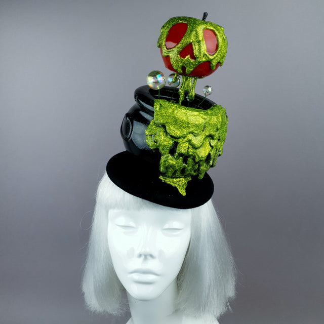 "Bite" Kitsch Glitter Poison Apple Fascinator Hat