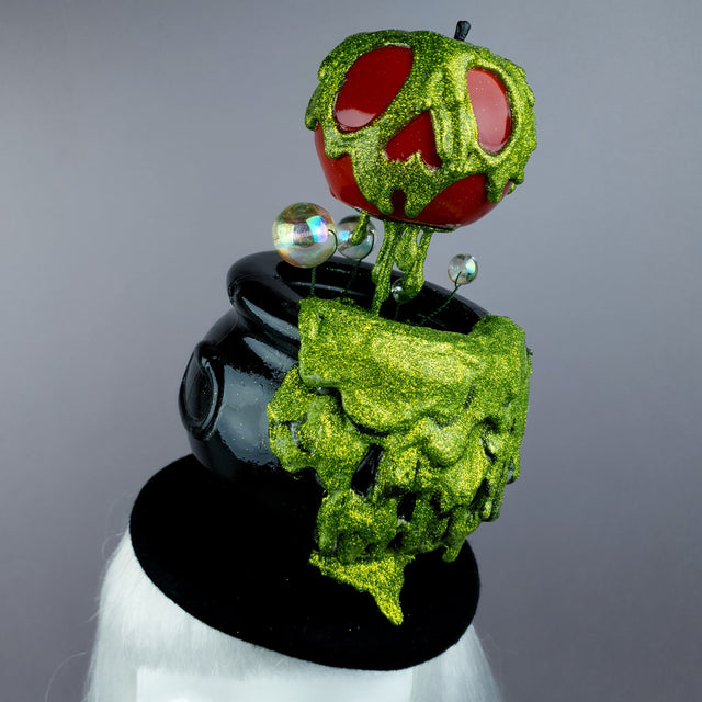 "Bite" Kitsch Glitter Poison Apple Fascinator Hat