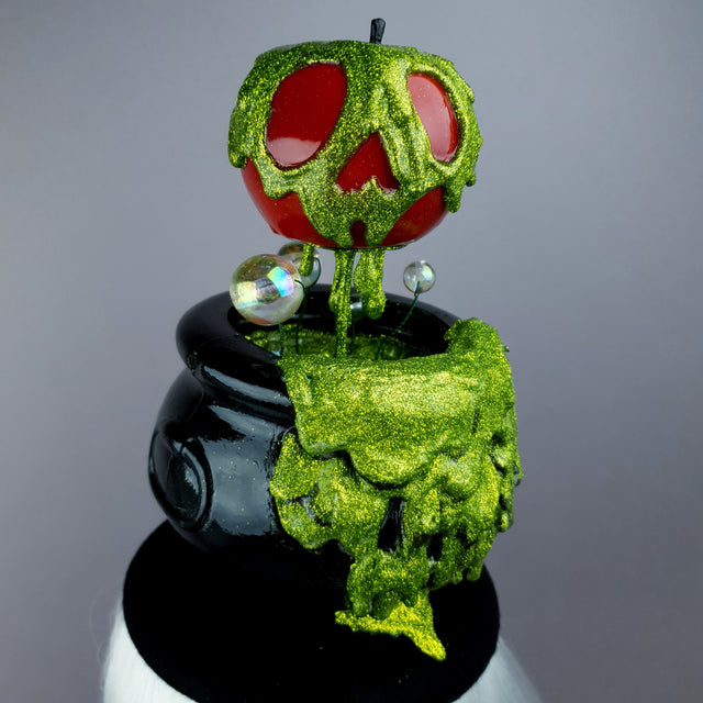 "Bite" Kitsch Glitter Poison Apple Fascinator Hat