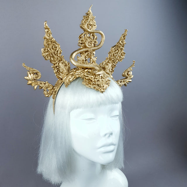 "Minoan" Gold Filigree Snake Halo Headpiece