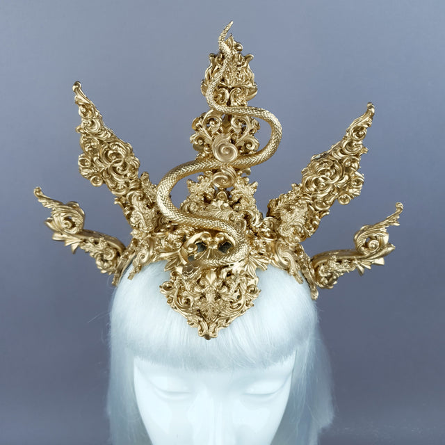 "Minoan" Gold Filigree Snake Halo Headpiece