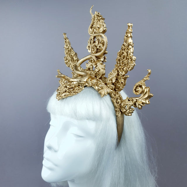 "Minoan" Gold Filigree Snake Halo Headpiece