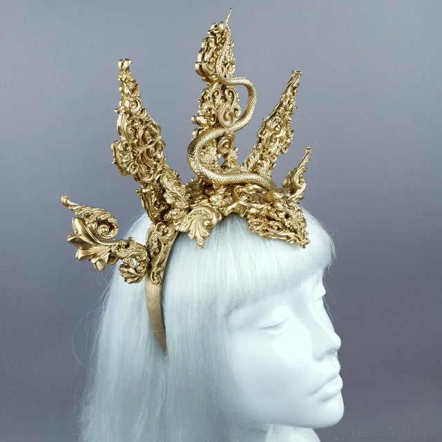 "Minoan" Gold Filigree Snake Halo Headpiece