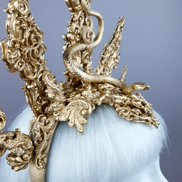 "Minoan" Gold Filigree Snake Halo Headpiece