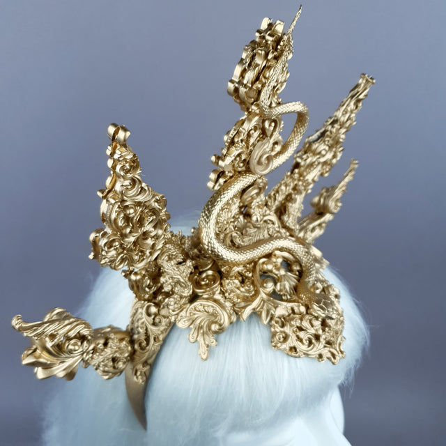 "Minoan" Gold Filigree Snake Halo Headpiece