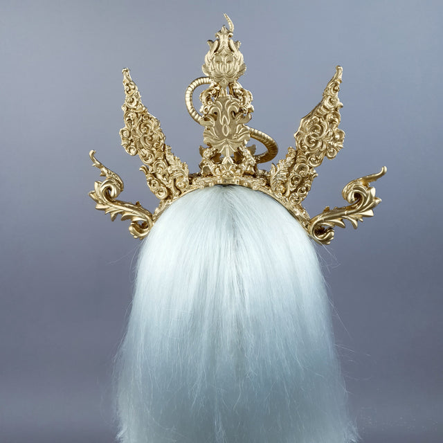 "Minoan" Gold Filigree Snake Halo Headpiece