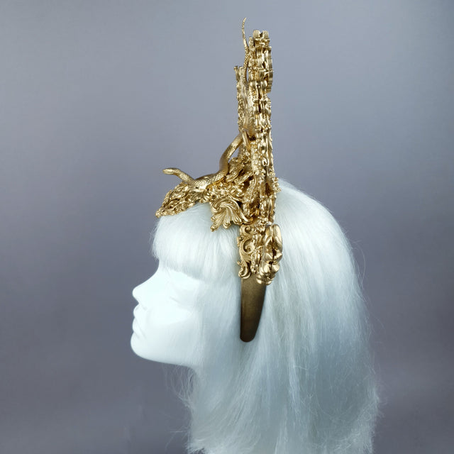 "Minoan" Gold Filigree Snake Halo Headpiece