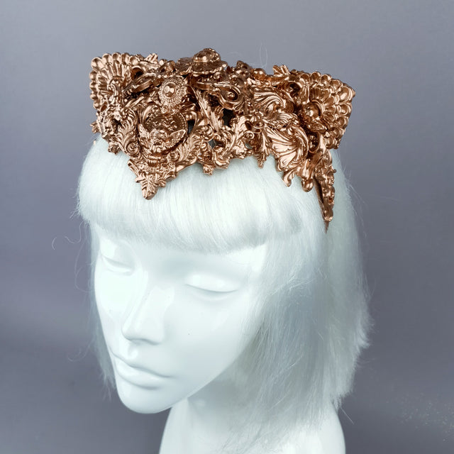 "Faline" Copper Filigree Cat Ear Headpiece