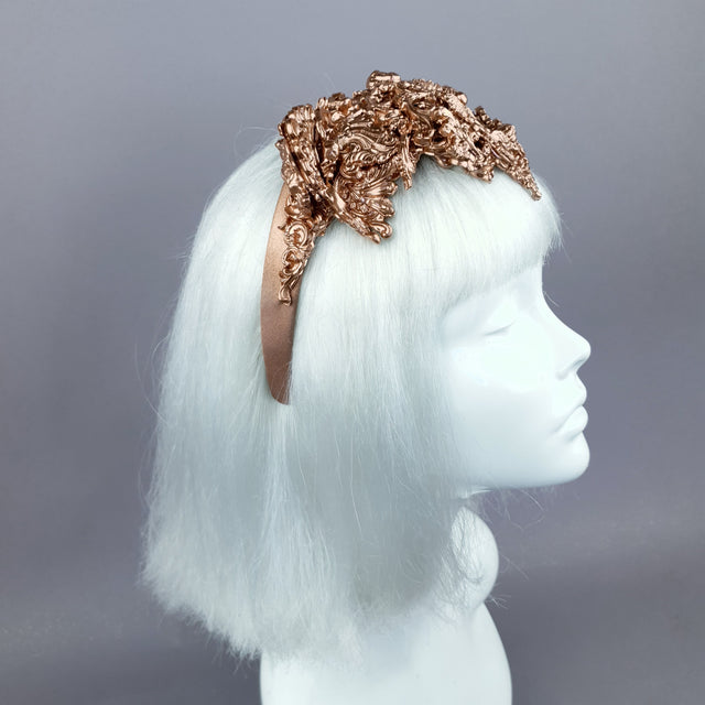 "Faline" Copper Filigree Cat Ear Headpiece