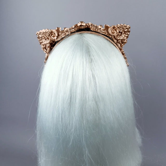 "Faline" Copper Filigree Cat Ear Headpiece