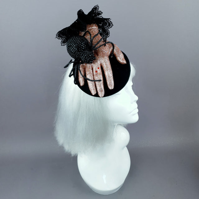 "Dearly Departed" Crystal Spider & Hand Halloween Hat