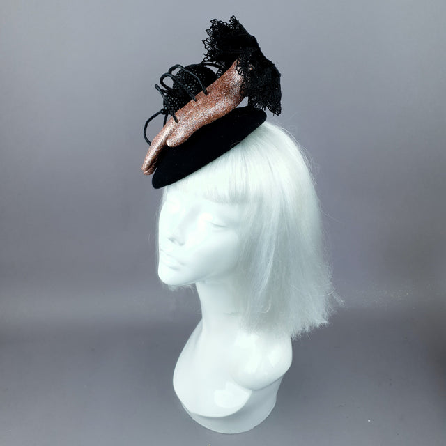 "Dearly Departed" Crystal Spider & Hand Halloween Hat