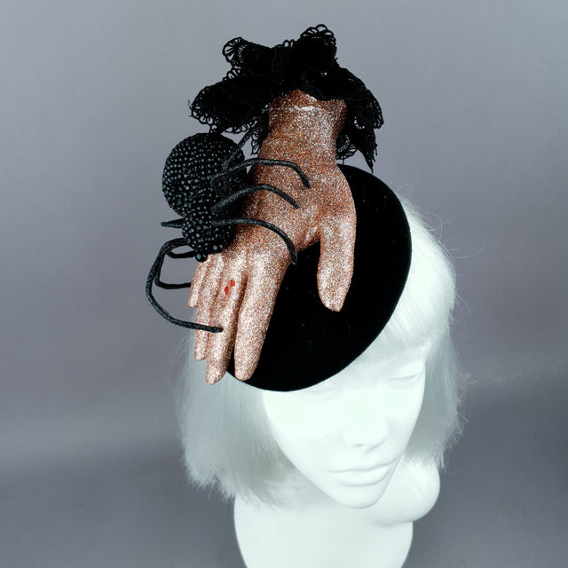 "Dearly Departed" Crystal Spider & Hand Halloween Hat