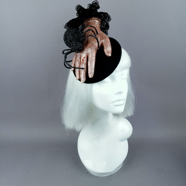 "Dearly Departed" Crystal Spider & Hand Halloween Hat