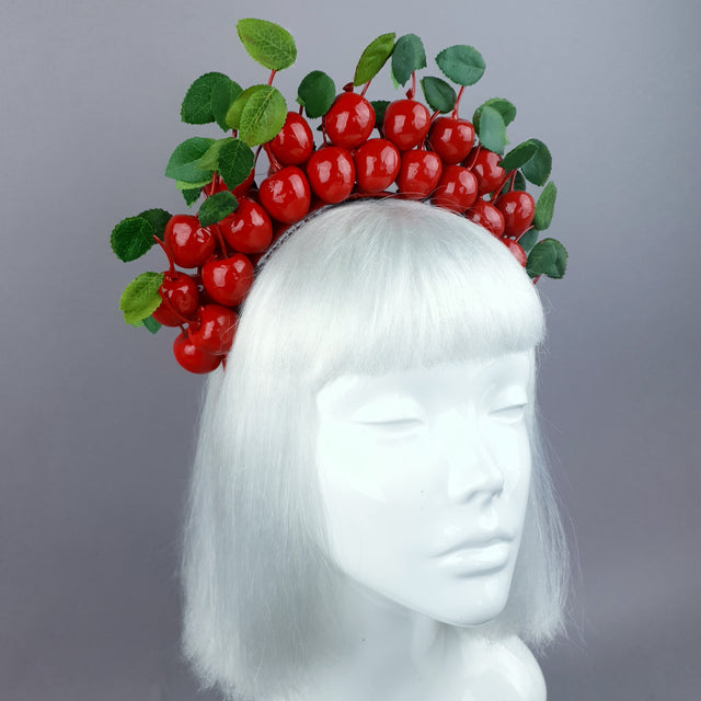 "Keriza" Red Cherry Halo Headpiece