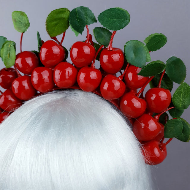 "Keriza" Red Cherry Halo Headpiece