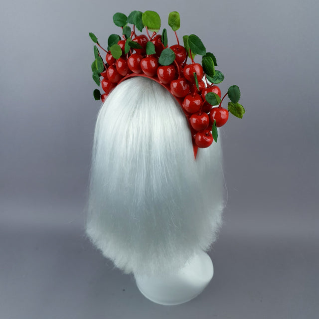 "Keriza" Red Cherry Halo Headpiece