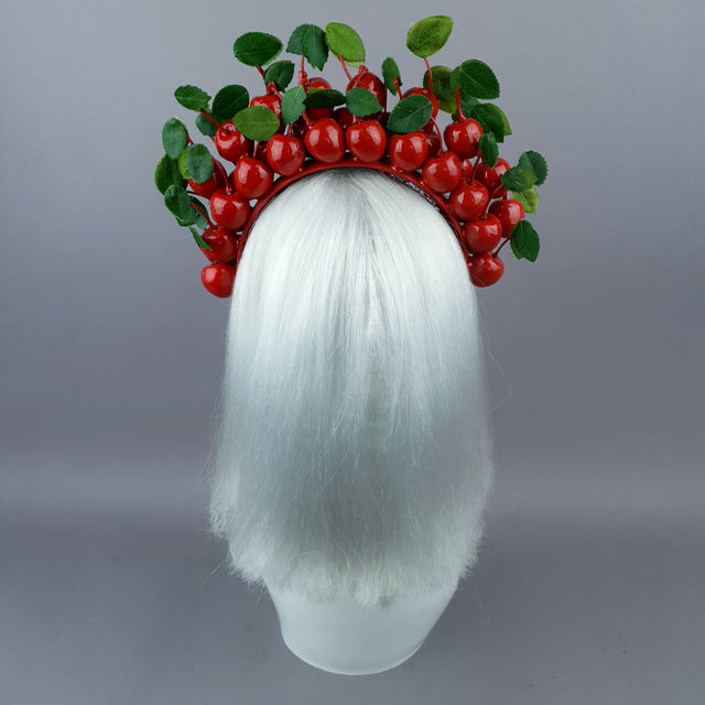 "Keriza" Red Cherry Halo Headpiece