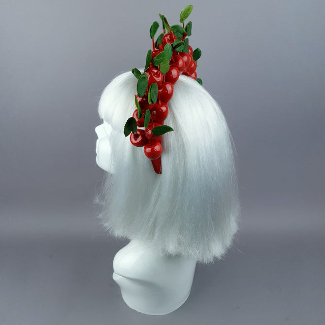 "Keriza" Red Cherry Halo Headpiece