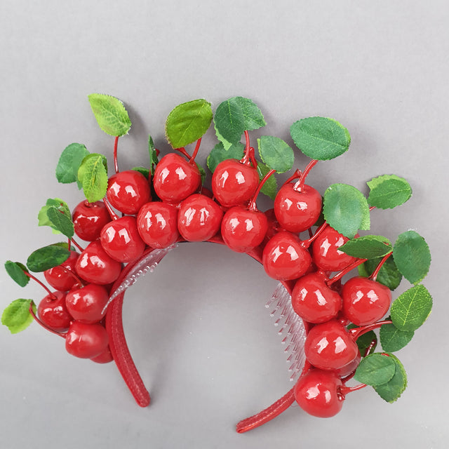 "Keriza" Red Cherry Halo Headpiece