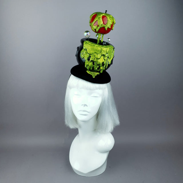 "Bite" Kitsch Glitter Poison Apple Fascinator Hat