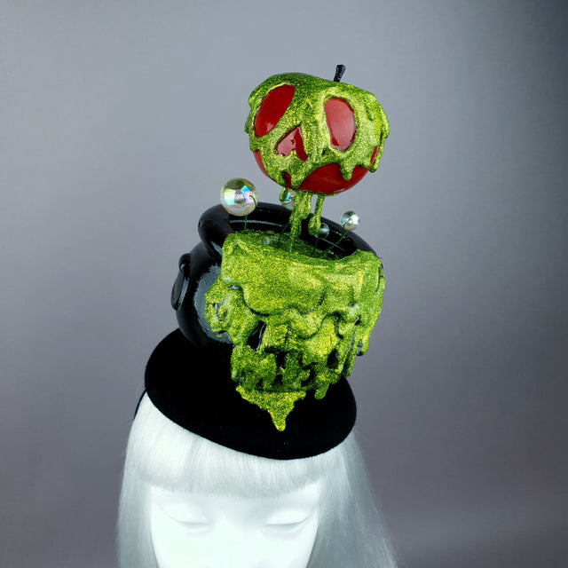 "Bite" Kitsch Glitter Poison Apple Fascinator Hat