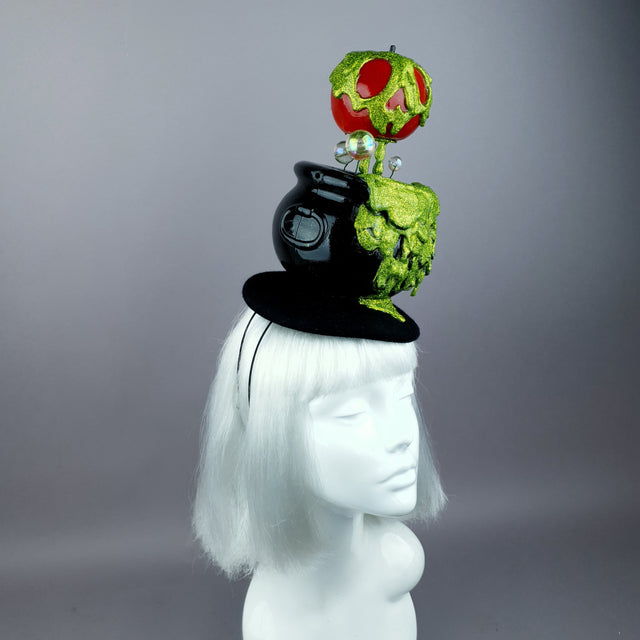 "Bite" Kitsch Glitter Poison Apple Fascinator Hat