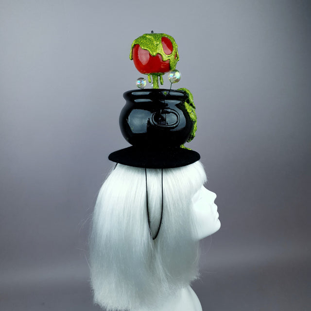 "Bite" Kitsch Glitter Poison Apple Fascinator Hat