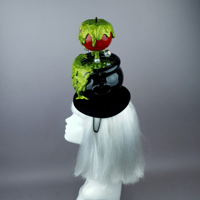 "Bite" Kitsch Glitter Poison Apple Fascinator Hat
