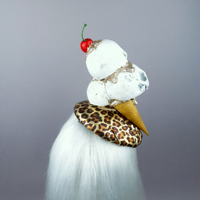 "Sweet as Hell" Skull Ice-cream, Cherry & Leopard Print Hat