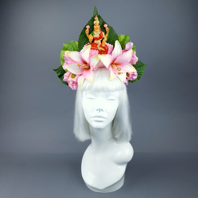 Pink Flower Headdress with Lakshmi