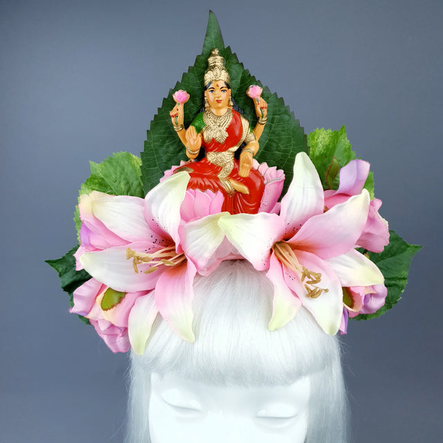 Pink Flower Headdress with Lakshmi