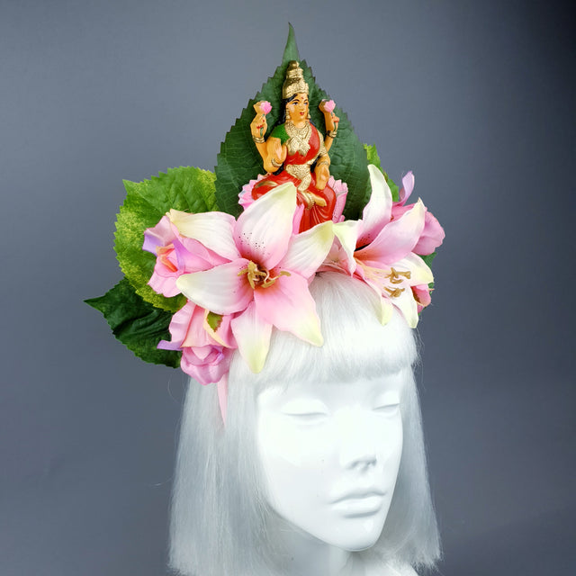 Pink Flower Headdress with Lakshmi