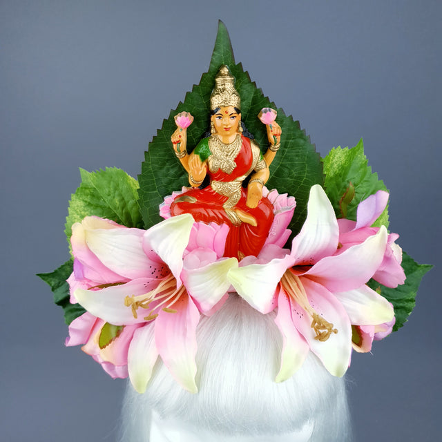 Pink Flower Headdress with Lakshmi